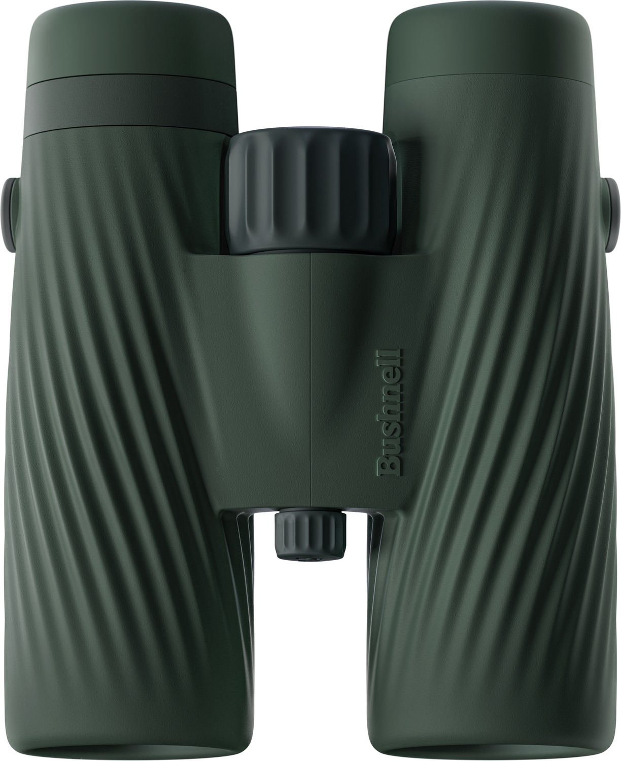 Dark green Bushnell binoculars close-up front view