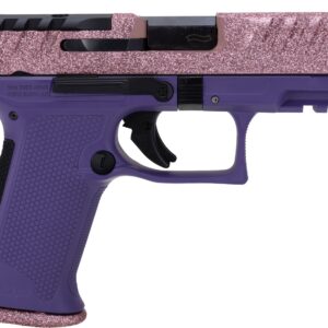 Purple handgun with pink glitter slide