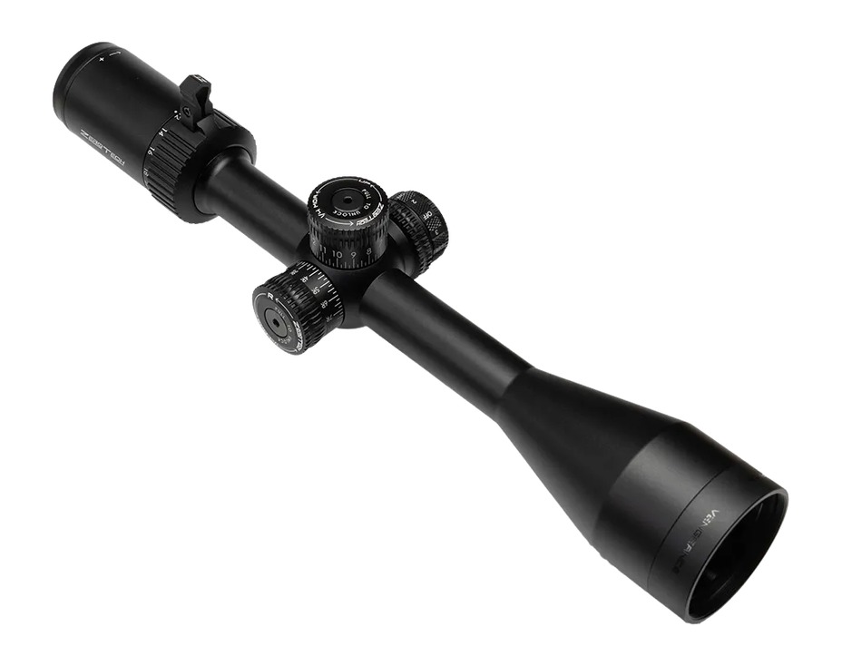 Black rifle scope isolated on white background
