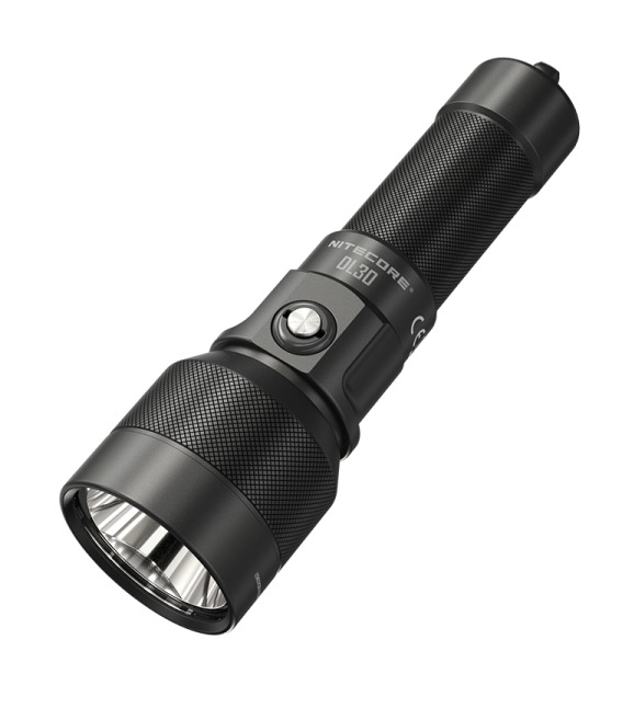 Black Nitecore DL30 LED flashlight on white background