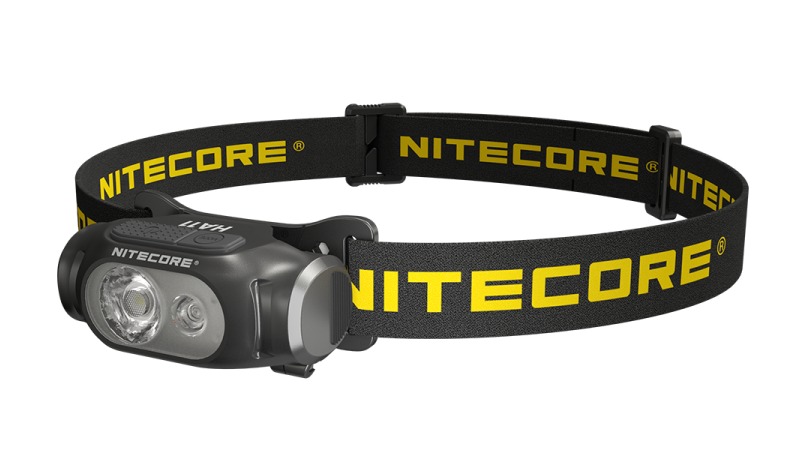 Nitecore headlamp with adjustable black and yellow strap