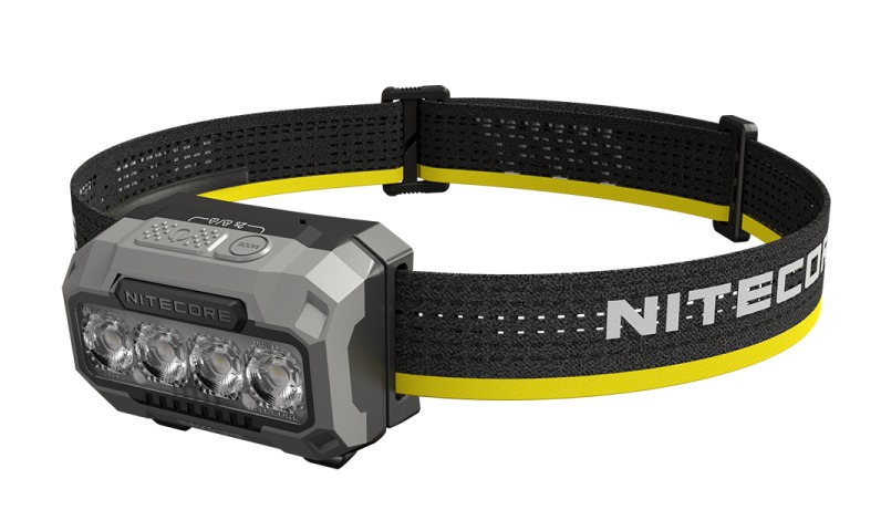 Nitecore LED headlamp with adjustable black strap