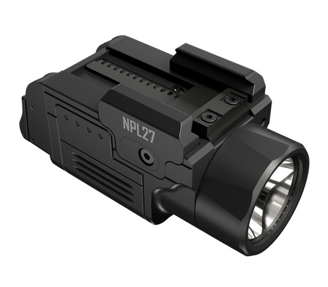 Black rail-mounted tactical weapon light NPL27