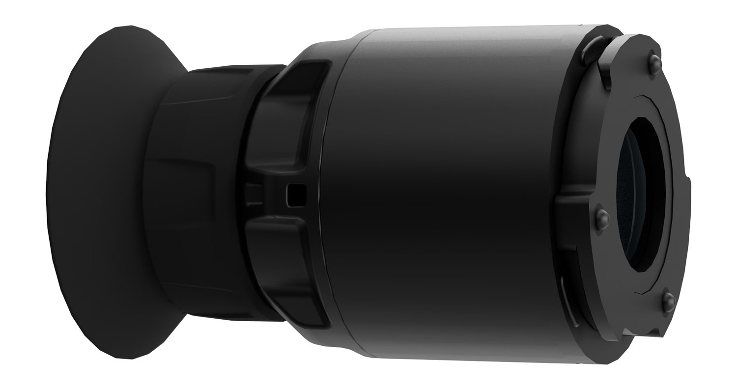 Black cylindrical mechanical component with flanged end