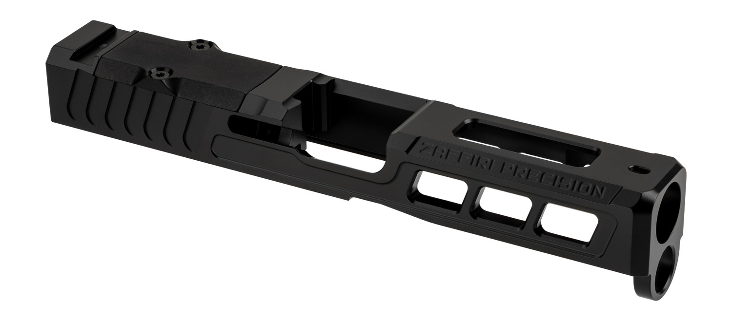 Black Zaffiri Precision pistol slide with cutouts