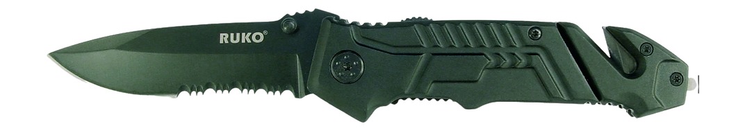 RUKO folding pocket knife with serrated blade