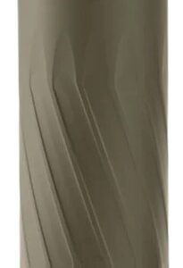 Tan cylindrical firearm suppressor with textured design