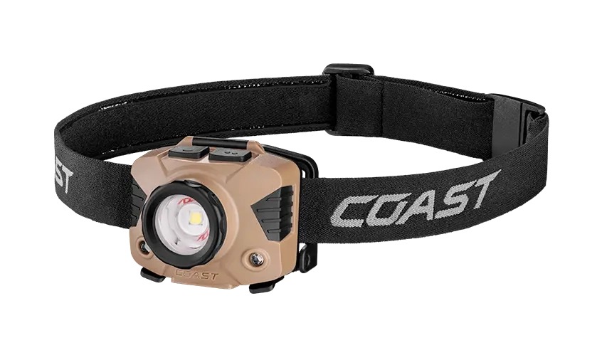 Coast LED headlamp with adjustable black strap