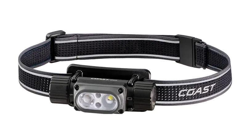 Coast adjustable LED headlamp with elastic strap