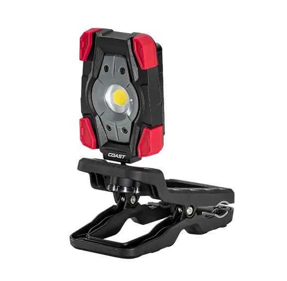 Portable LED work light with clamp mount