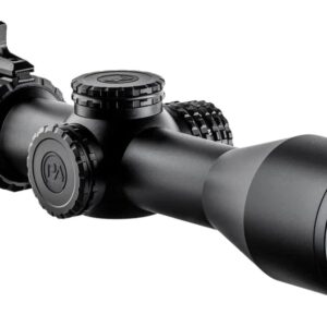 Black rifle scope with adjustment turrets