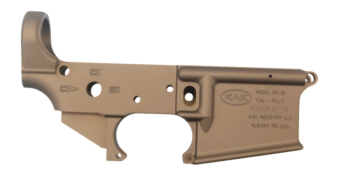 Tan AR-15 stripped lower receiver