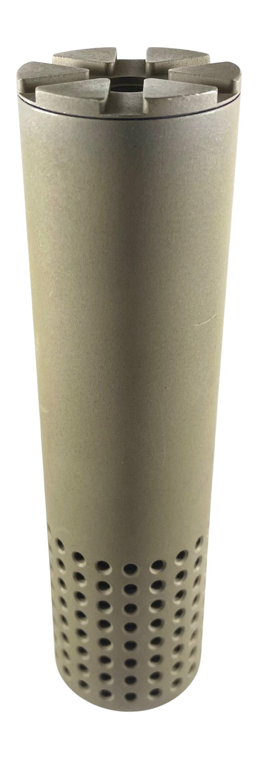 Cylindrical metal core drill bit with perforations