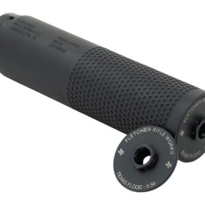 Black rifle suppressor with textured grip surface