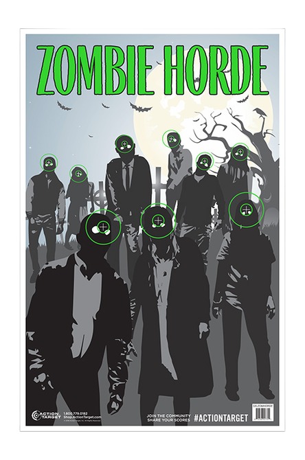 Zombie horde poster with green target marks