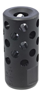 Cylindrical metal muzzle brake with multiple side ports