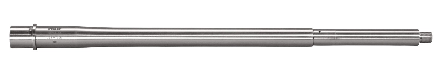Stainless steel rifle barrel with threaded end