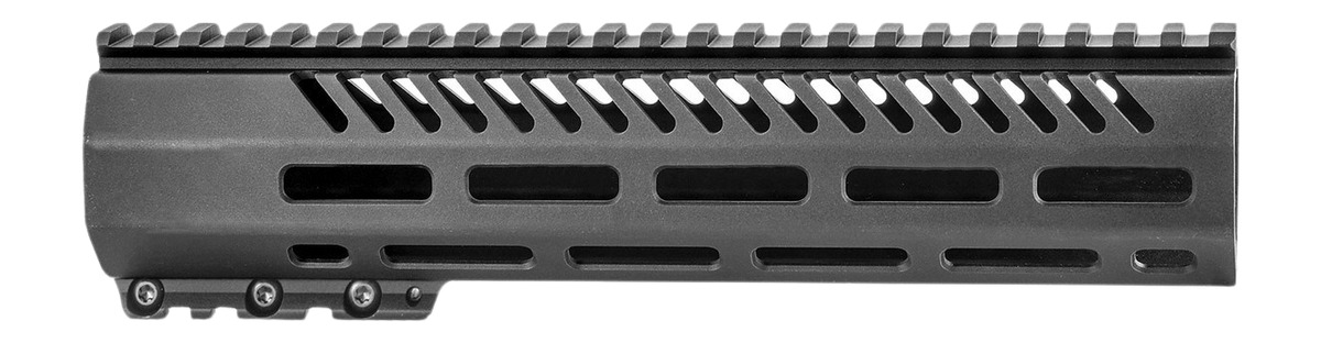 Black rifle handguard with top rail