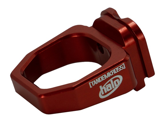 Red anodized aluminum Halo magazine base pad