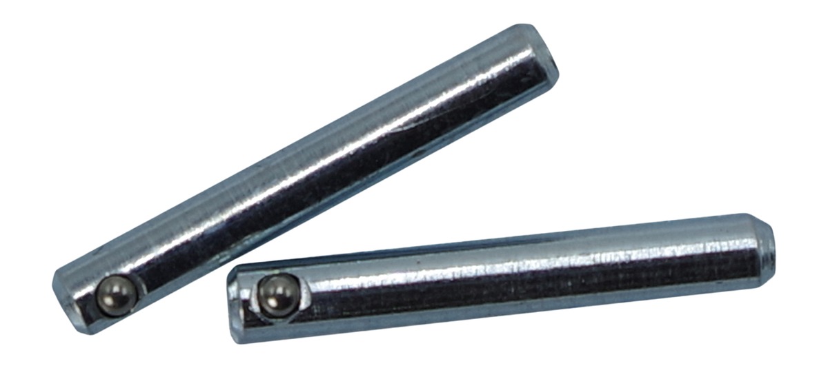 Metal detent pins with ball bearings