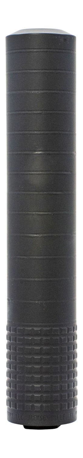 Black cylindrical suppressor with textured grip base