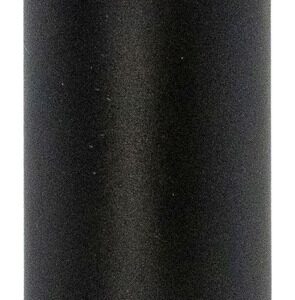 Black cylindrical firearm suppressor with textured grip
