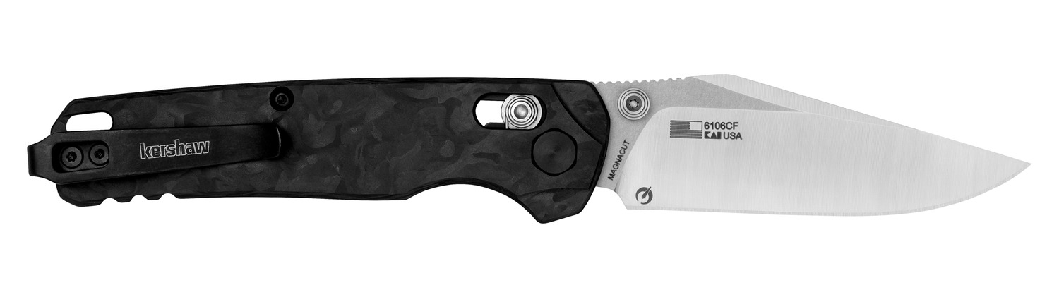 Kershaw folding knife with black handle and silver blade