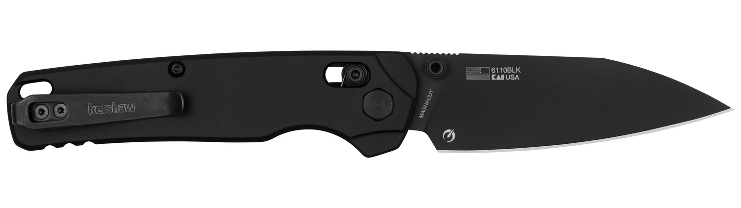 Black Kershaw folding pocket knife with clip