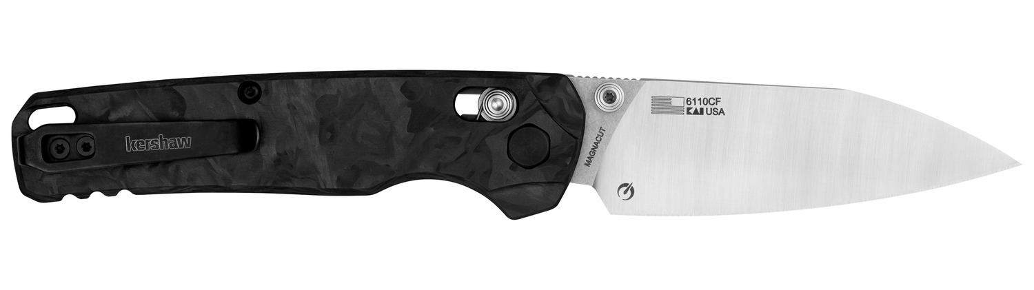 Kershaw folding knife with black handle and silver blade