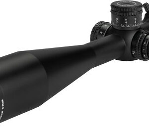 Black rifle scope with adjustment turrets