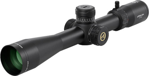 Black rifle scope with adjustment turrets