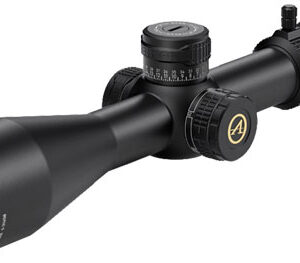 Black rifle scope with adjustment turrets