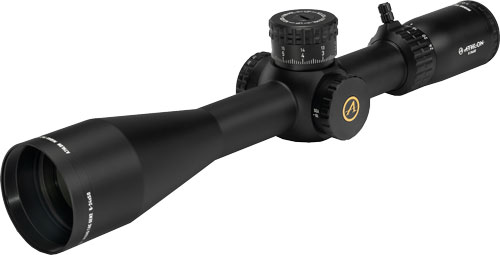 Black rifle scope with adjustment turrets