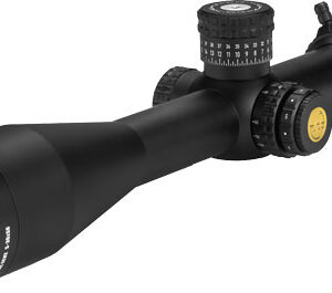Black rifle scope with adjustment turrets