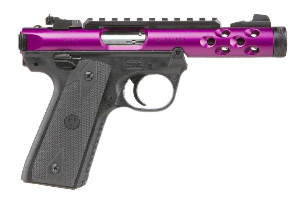 Pink and black semi-automatic handgun