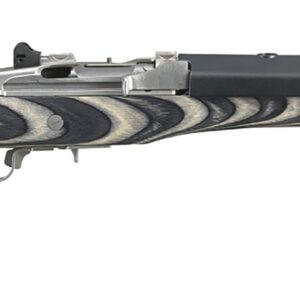 Rifle with laminated wood stock and metal barrel
