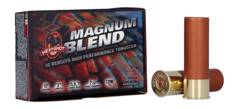 HEVI-Shot Magnum Blend shotgun shells and box