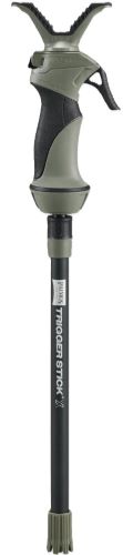 Trigger Stick monopod with ergonomic grip and pronged base