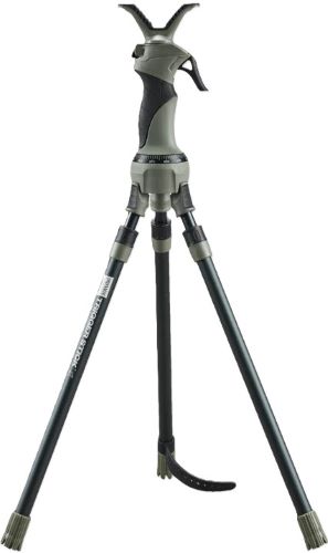 Adjustable shooting tripod with V-yoke mount