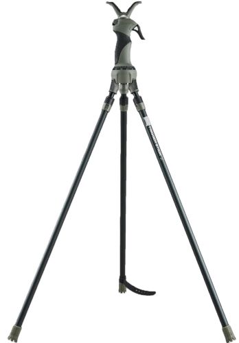 Adjustable three-leg shooting tripod with V-shaped rest