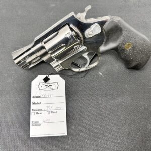 Stainless steel Rossi .357 Magnum revolver with tag