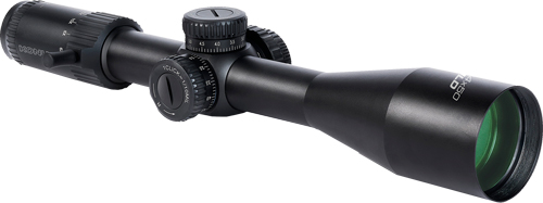 Black rifle scope with adjustment turrets