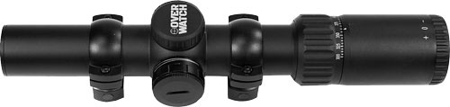 Black rifle scope with adjustment turrets