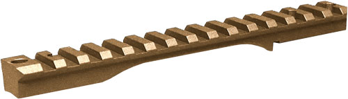 Tan Picatinny rail mount on white background