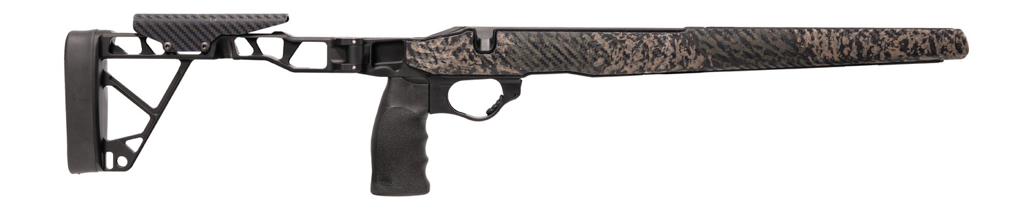 Modern bolt-action rifle with camo barrel