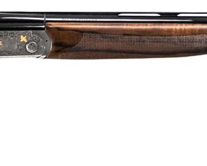 Side-by-side double-barrel shotgun with wooden stock