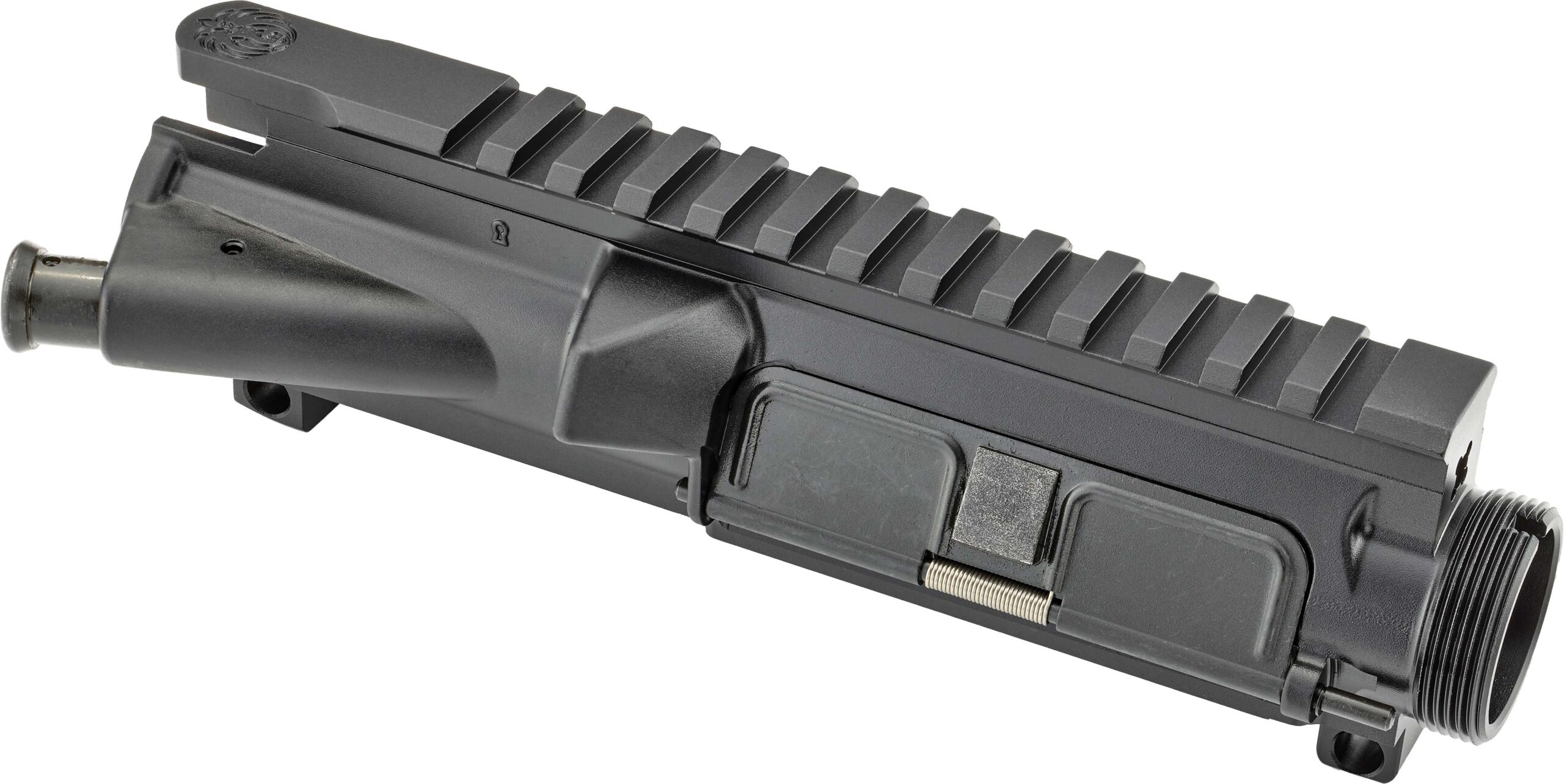 Black AR-15 upper receiver with Picatinny rail