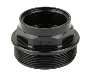 Black threaded metal adapter fitting