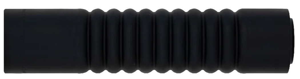 Black rubber bellows hose on white background