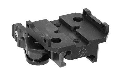 Black metal quick-release rail mount bracket